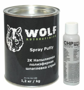 2К Напыляемая полиэфирная шпатлевка спрей, 1кг